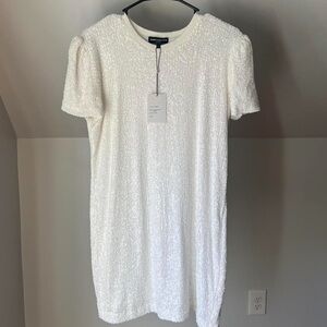 Generational Love White short sleeve dress with sequins